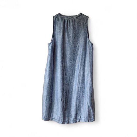 Splendid Denim Lagenlook Sleeveless Large Pocket Jean Mini Dress Women's Sz S - Picture 6 of 12